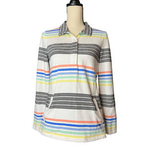 Talbots Top in Multicolored Stripes w/Kangaroo Pocket Size Small